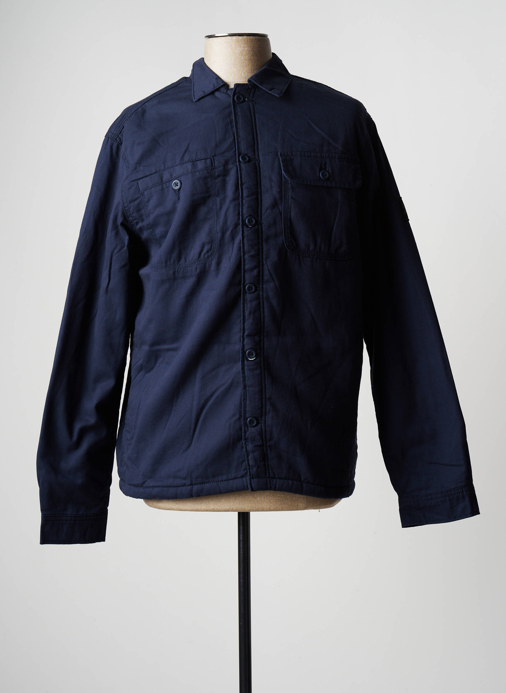 Kasdienis švarkas vidinė apdaila su dirbtine pūka mėlyna JACK & JONES vyras