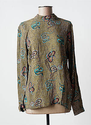 Bluzonai fantazijos raštas ilgos rankovės žalias GEISHA moteris