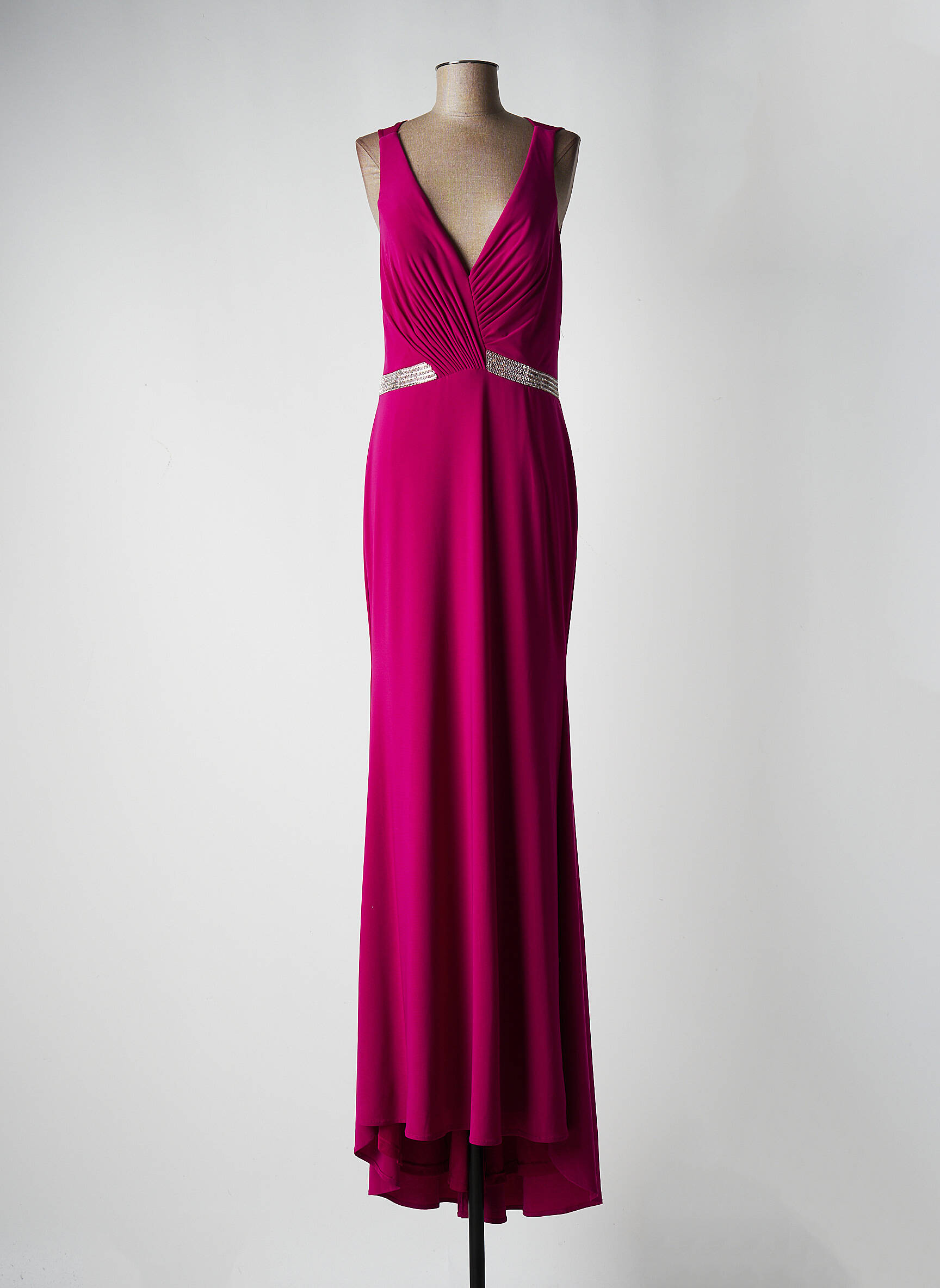 Ilga suknelė be rankų be rankų violetinis FASHION NEW YORK moteris