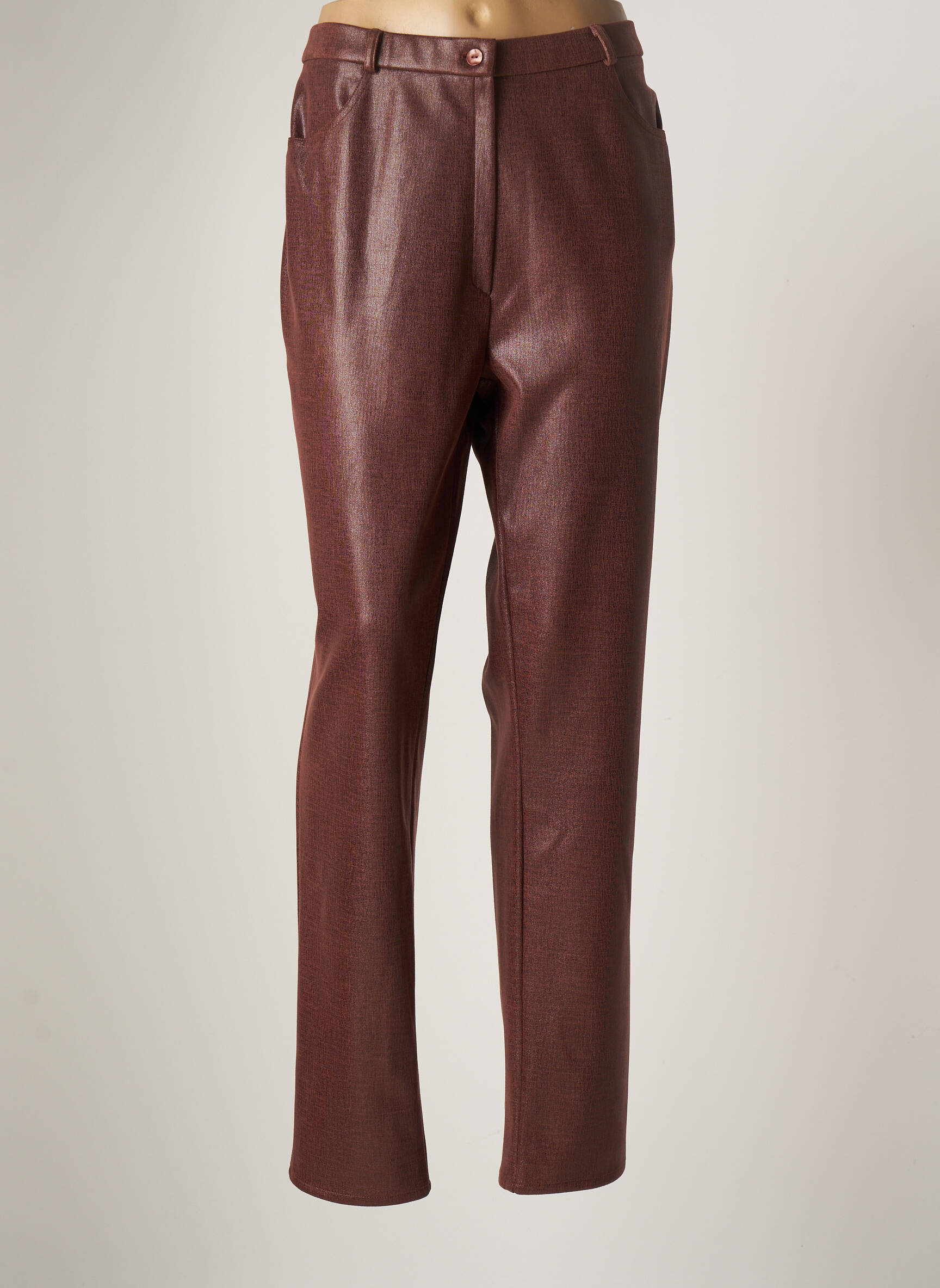 Tiesi kelnė uždarymas su užtrauktuku po mygtuku uždengimu normala dydis rudas GEVANA moteris