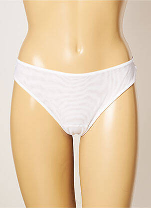 Tanga satino efektas baltas COTTON CLUB moteris