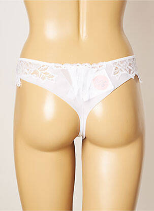 Tanga satino efektas baltas COTTON CLUB moteris