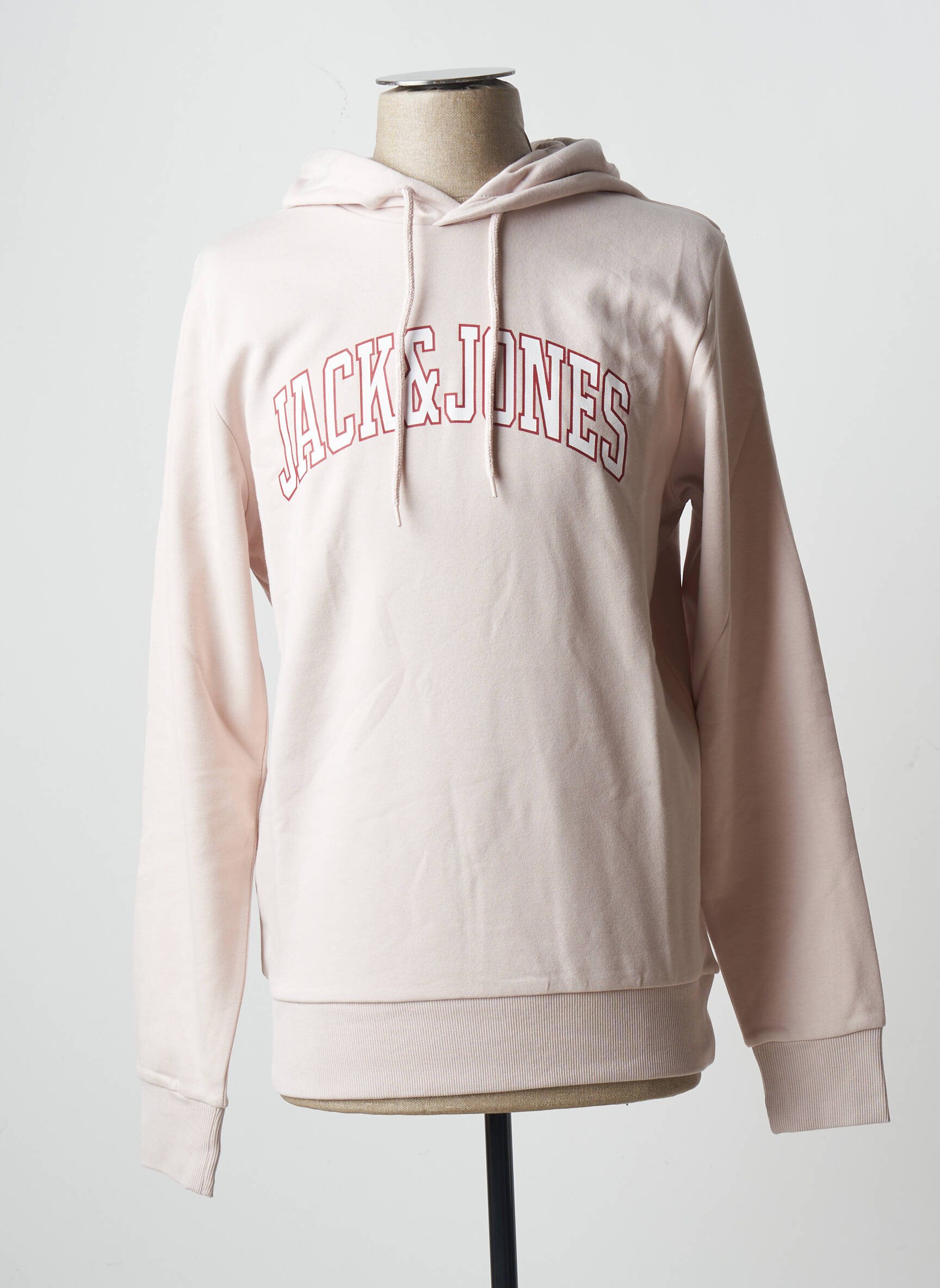Kapišonas bordo kraštų apdaila ilgos rankovės rožinė JACK & JONES vyras