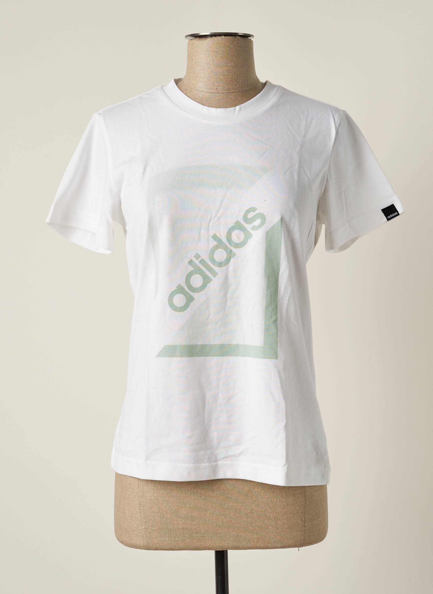 T-marškinys sietspausdinimas trumpas rankovės baltas ADIDAS moteris