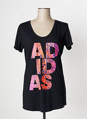 T-marškinys floqué serigrafija trumpas rankovės juodas ADIDAS moteris