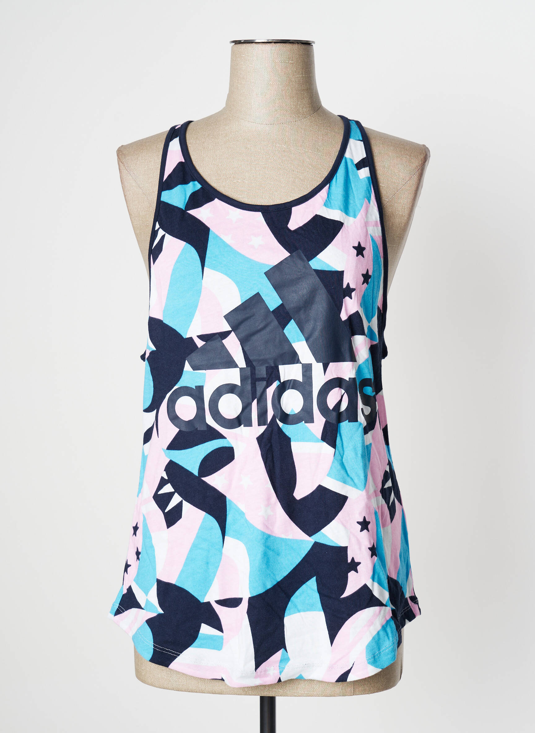 Marškiniai be rankovių tamprumas be rankų mėlyna ADIDAS moteris