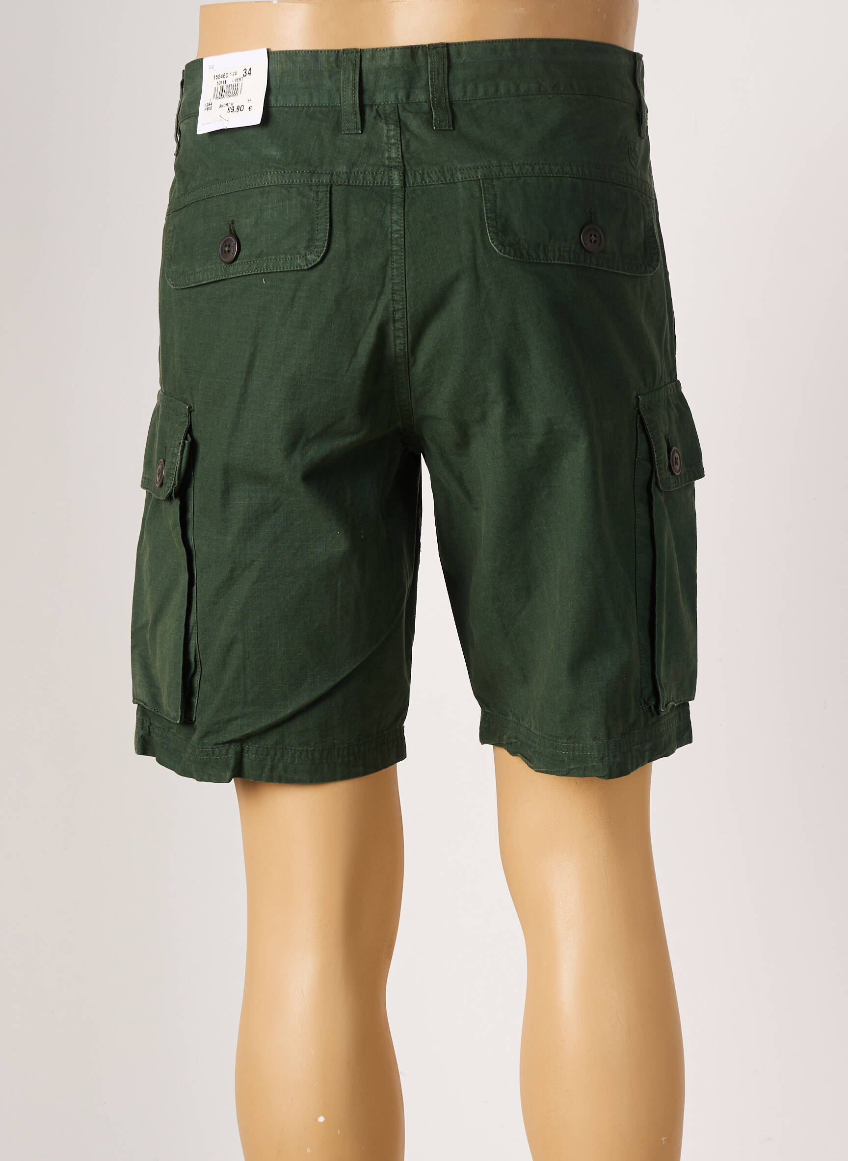 Bermudas popelinos audinys, kuris pasižymi lygiu ir tankiu paviršiumi. normala dydis žalias KNOWLEDGE COTTON APPAREL vyras