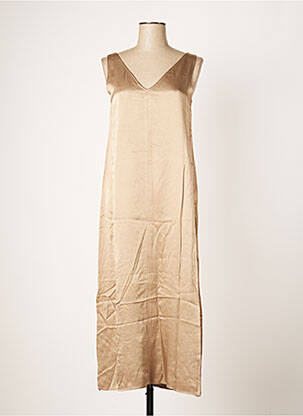 Ilga suknelė be rankų be rankų rudas OUI moteris