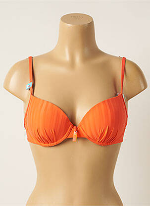 Maudymosi viršūnė tamprumas push-up liemenėlė su aukštu palaikymu oranžinė CHERRY BEACH moteris