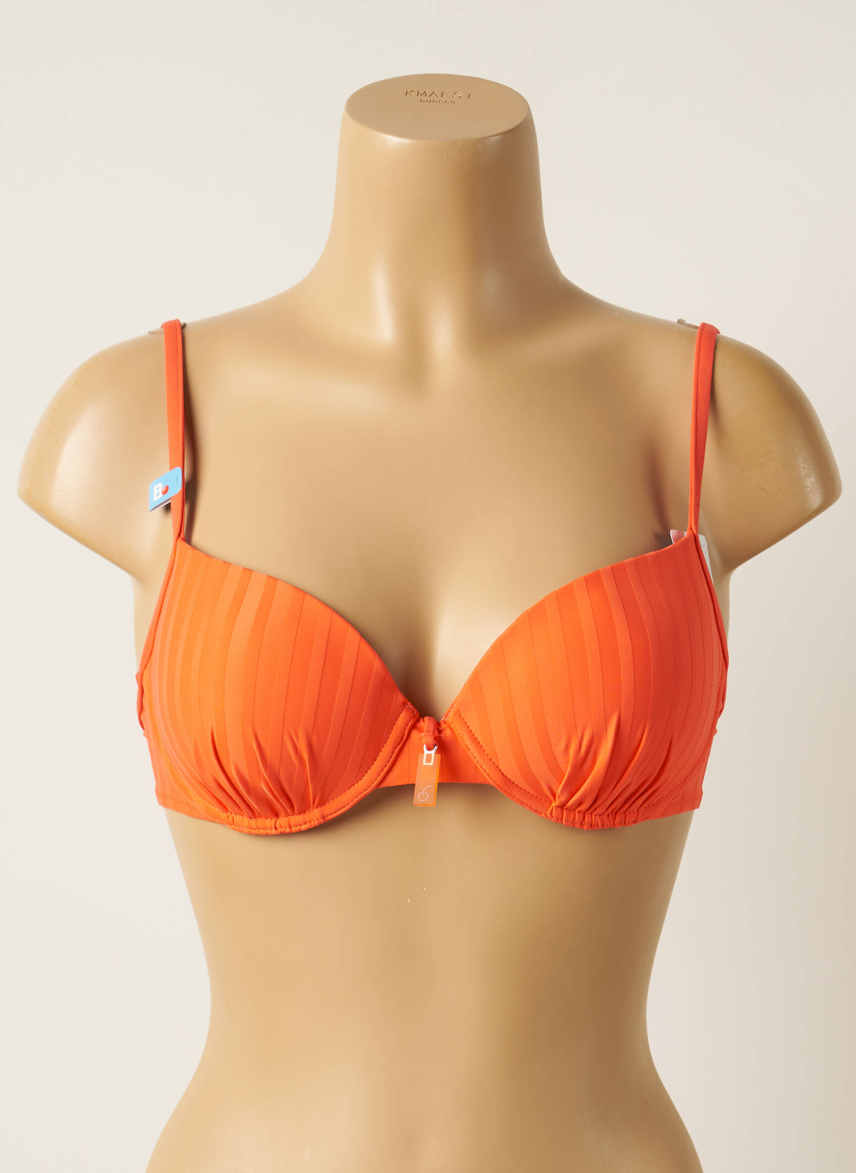 Maudymosi viršūnė tamprumas push-up liemenėlė su aukštu palaikymu oranžinė CHERRY BEACH moteris