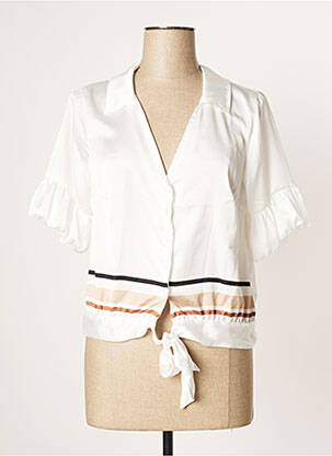 Moteriškas marškinys priekinė mygtukų uždarymo sistema trumpas rankovės baltas PAUL BRIAL moteris
