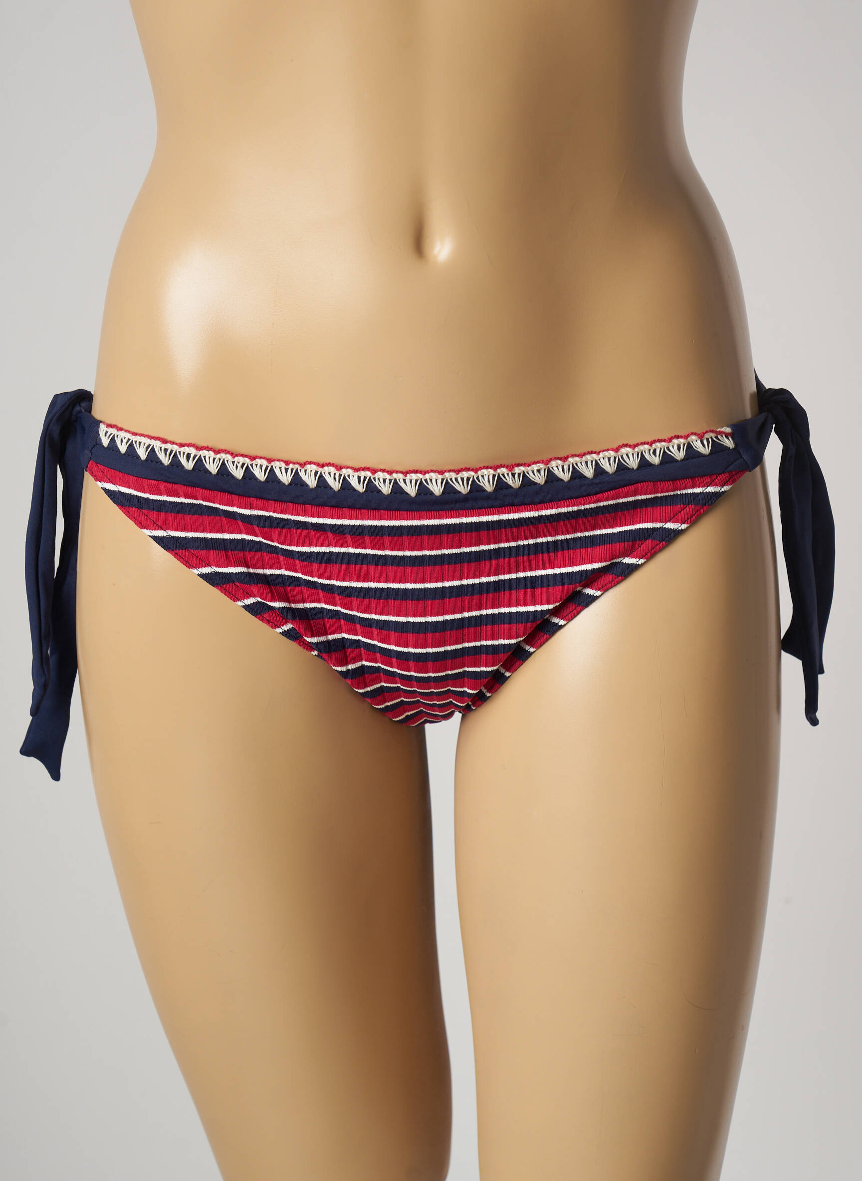Maudymosi kelnaitės satino efektas bikini raudona BANANA MOON moteris