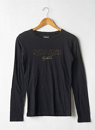 T-marškinys ilgos rankovės ilgos rankovės juodas GUESS JEANS moteris
