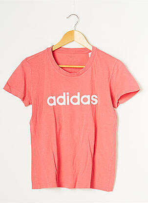 T-marškinys tiesi kirpimas trumpas rankovės rožinė ADIDAS moteris
