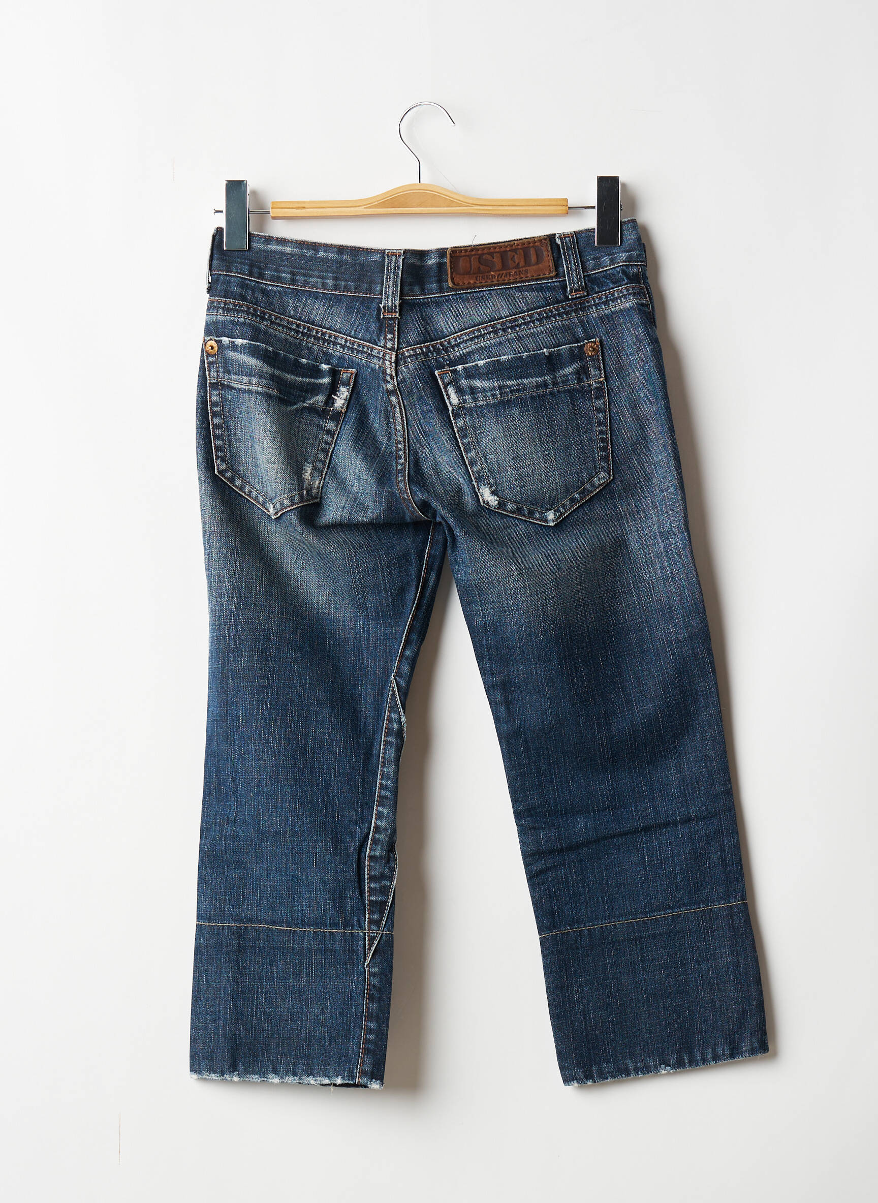 Pusilgių kelnių denimo pasirinkimas normala dydis mėlyna USED JEANS vyras