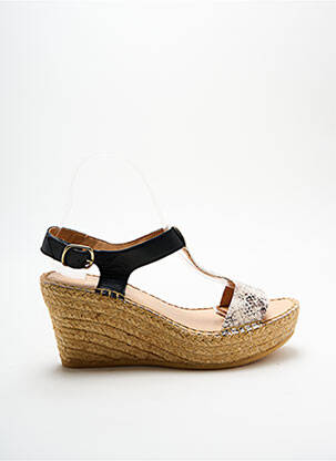 Espadrilės satino audinys kulnas nuo 7 iki 9 cm juodas L'ESPADRILLE DE NICOLE moteris
