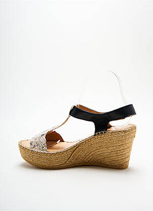 Espadrilės satino audinys kulnas nuo 7 iki 9 cm juodas L'ESPADRILLE DE NICOLE moteris