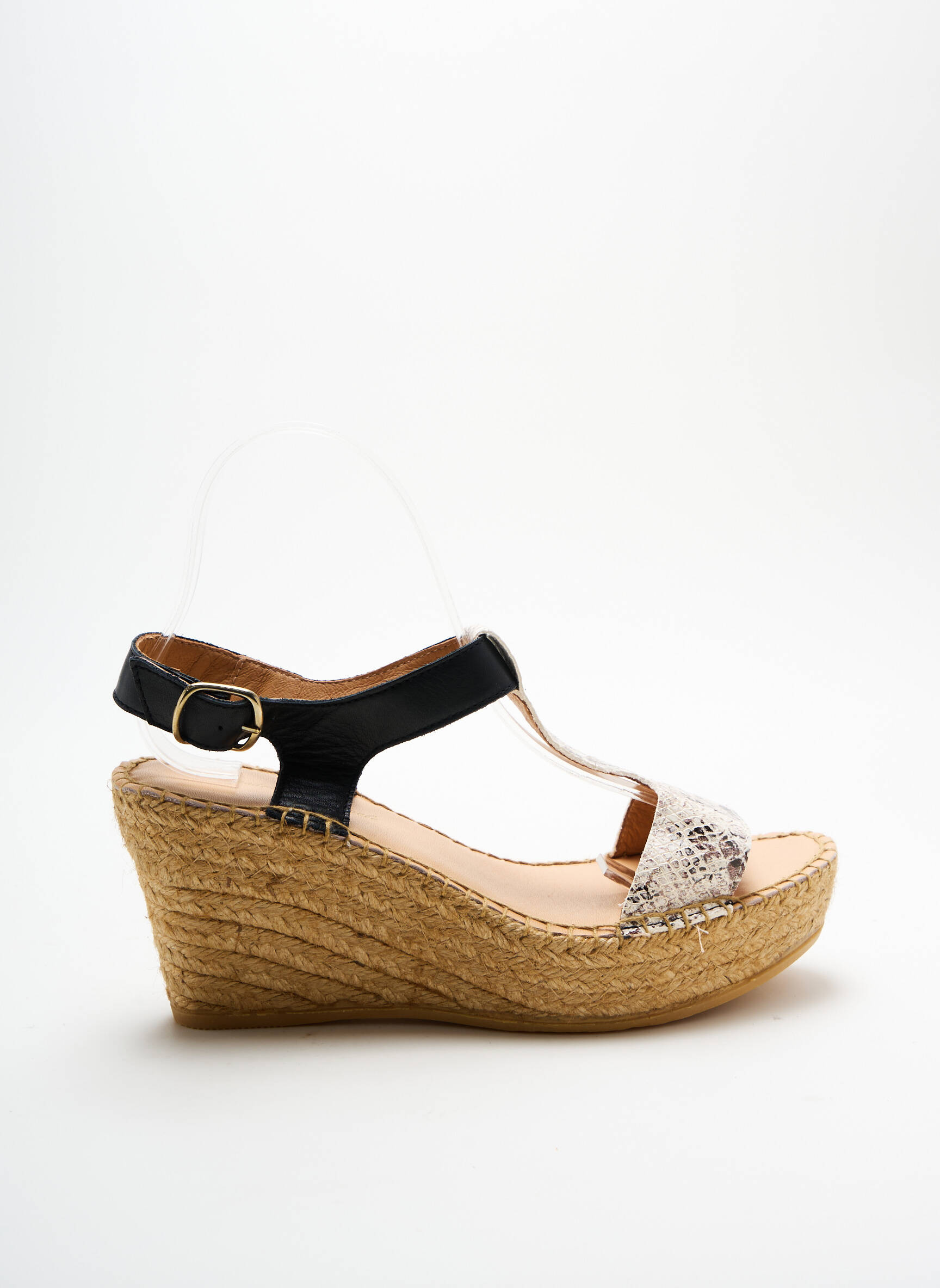Espadrilės satino audinys kulnas nuo 7 iki 9 cm juodas L'ESPADRILLE DE NICOLE moteris