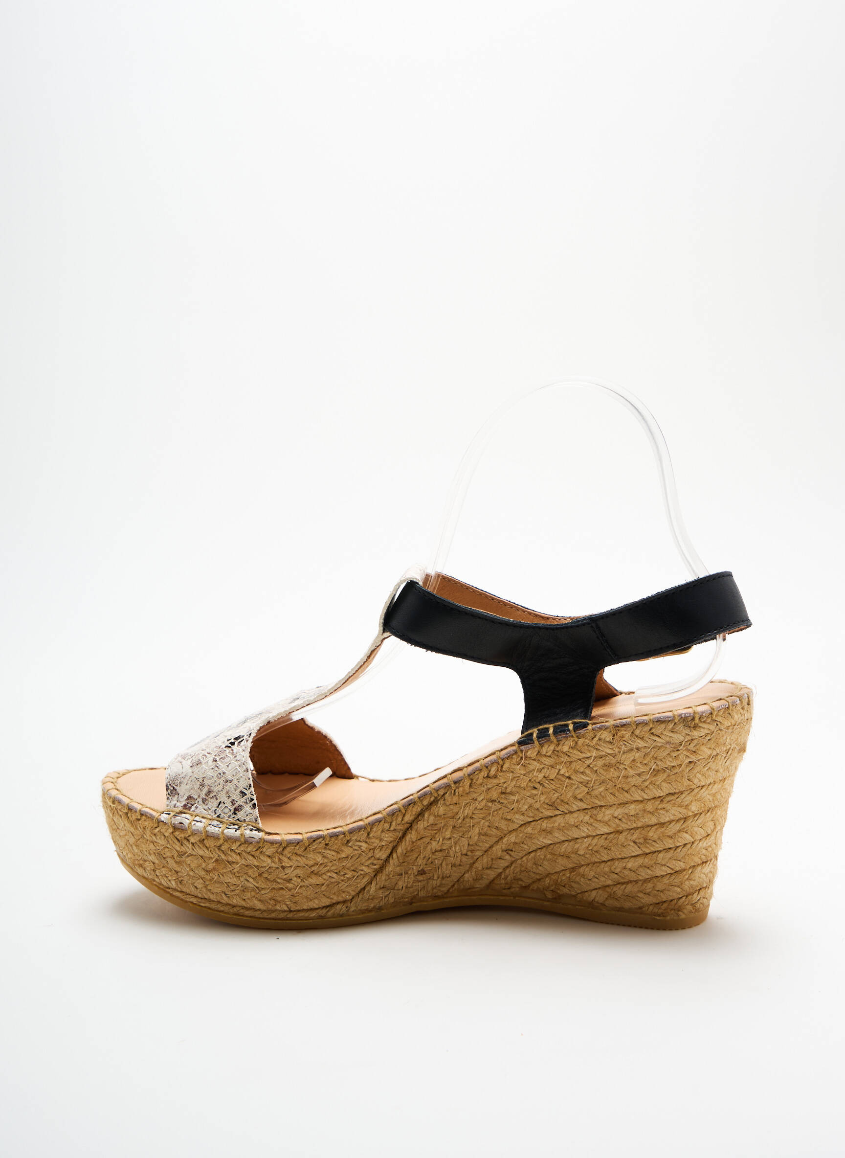 Espadrilės satino audinys kulnas nuo 7 iki 9 cm juodas L'ESPADRILLE DE NICOLE moteris