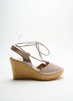 Espadrilės satino audinys kulnas nuo 7 iki 9 cm bežinis L'ESPADRILLE DE NICOLE moteris