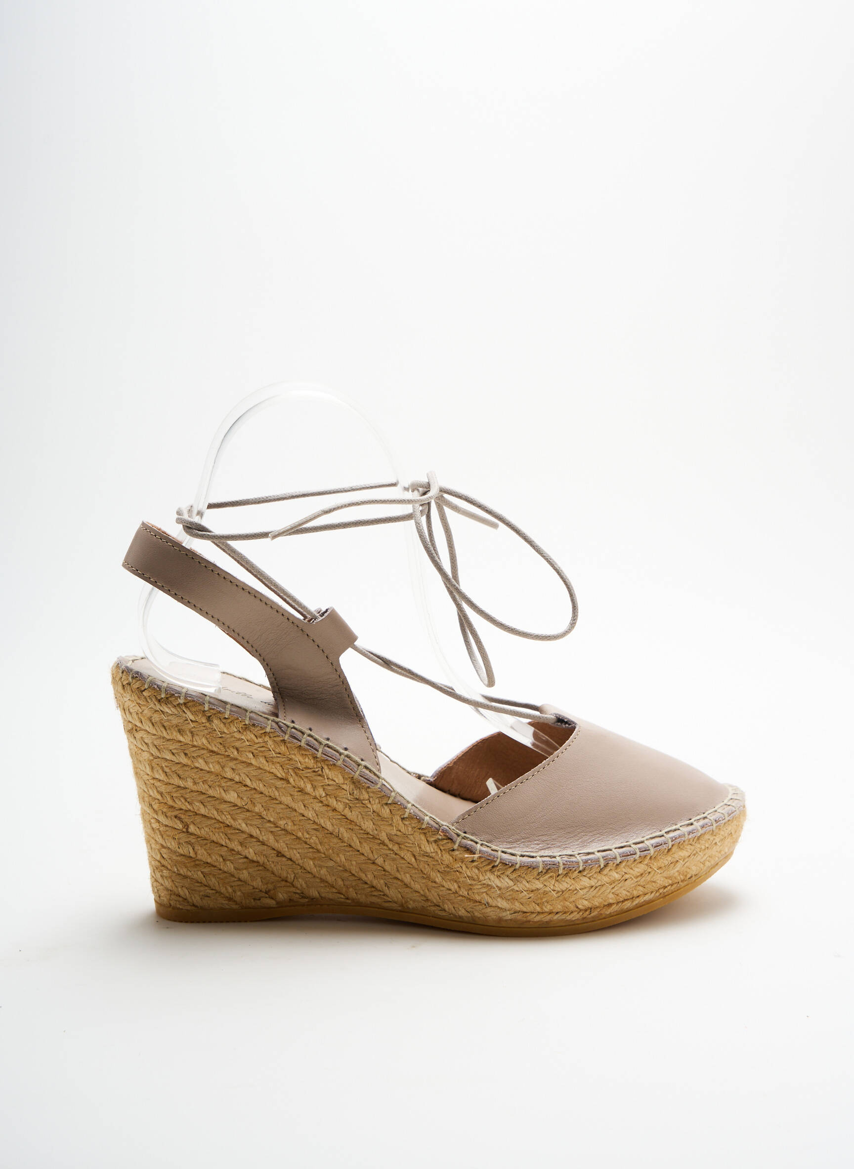 Espadrilės satino audinys kulnas nuo 7 iki 9 cm bežinis L'ESPADRILLE DE NICOLE moteris