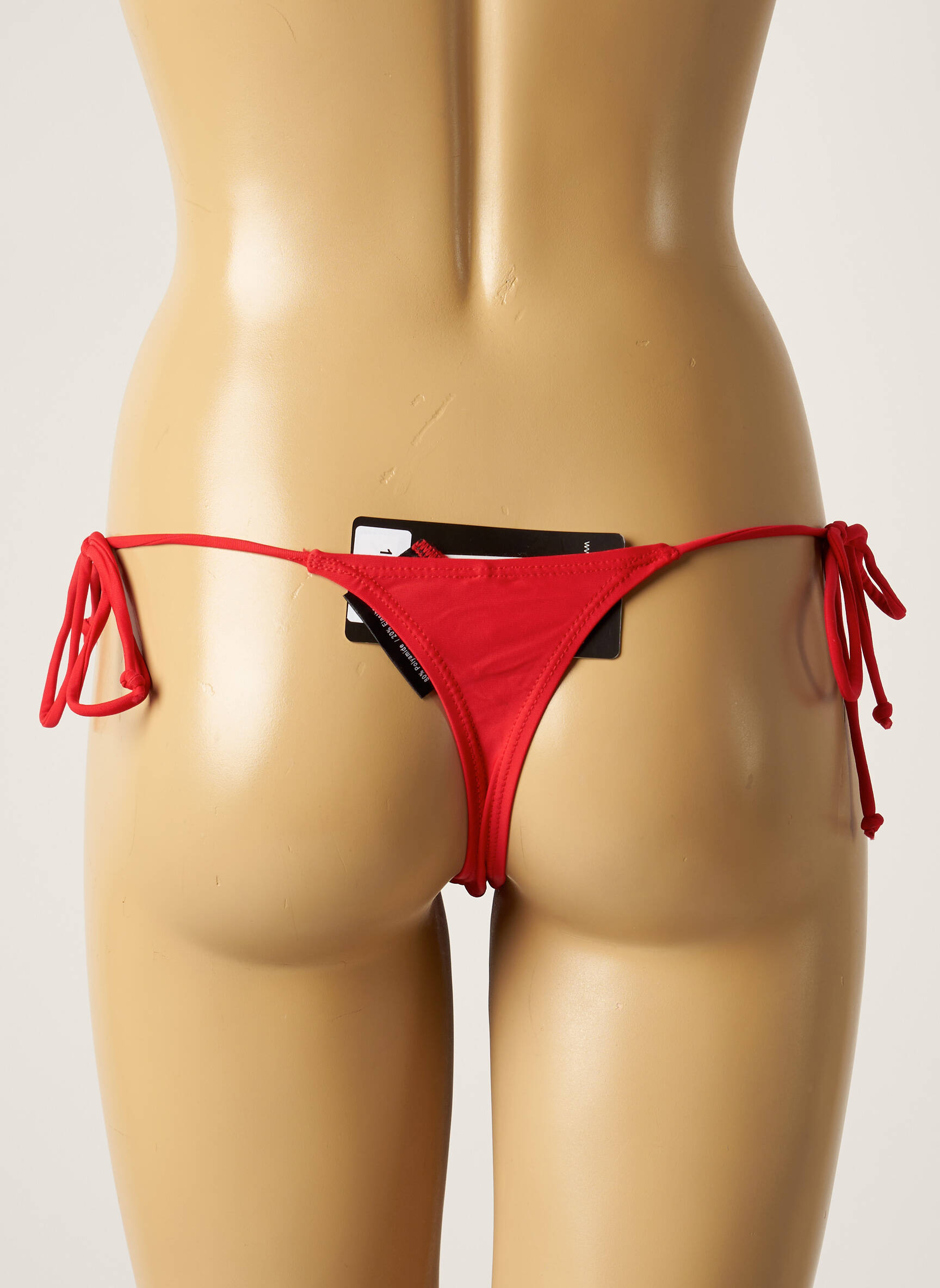 Maudymosi kelnaitės satino efektas bikini raudona SUN PROJECT moteris