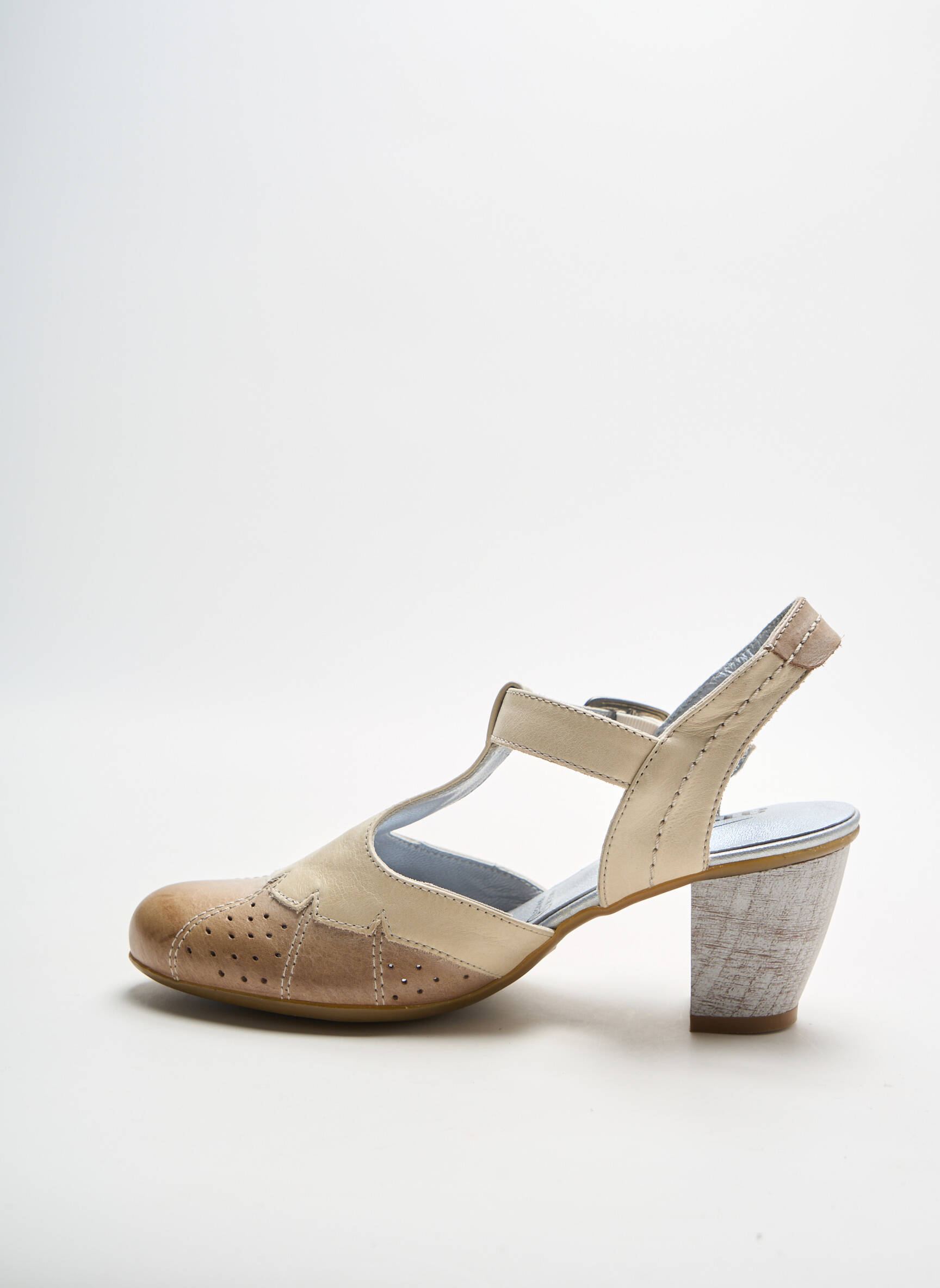 Sandalai/nu pėdos satino audinys kulnas nuo 4 iki 6 cm bežinis ARTIKA SOFT moteris