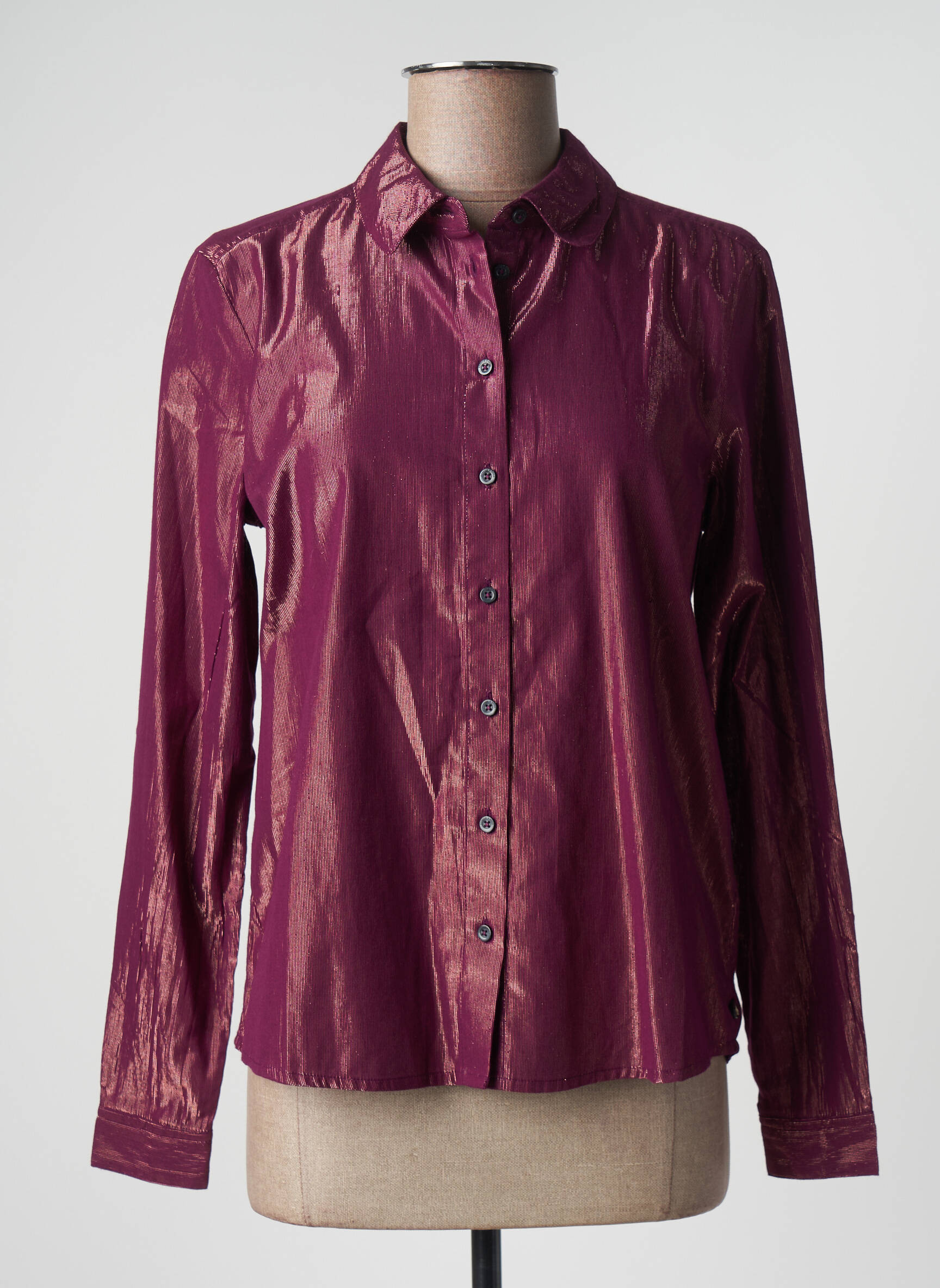 Moteriškas marškinys centrinė iškirptė ilgos rankovės violetinis SCOTCH & SODA moteris