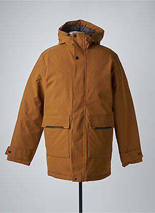 Pūkinė striukė kišenės su gobtuvu rudas JACK & JONES vyras