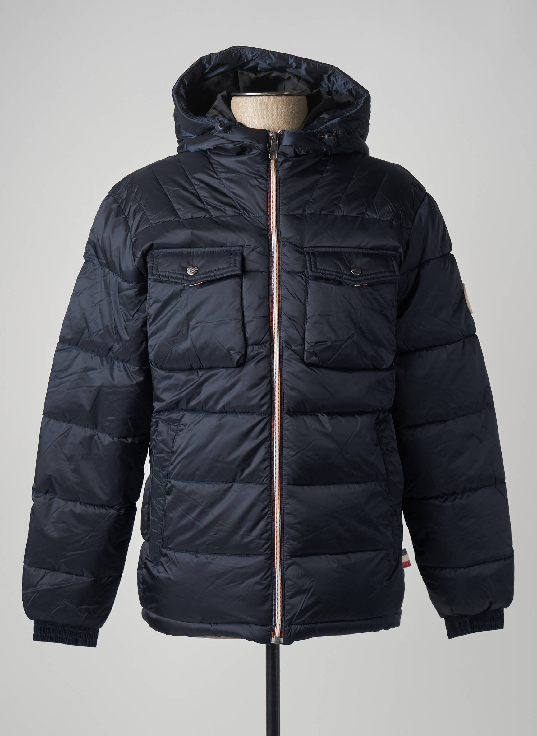 Pūkinė striukė ilgos rankovės su gobtuvu mėlyna JACK & JONES vyras