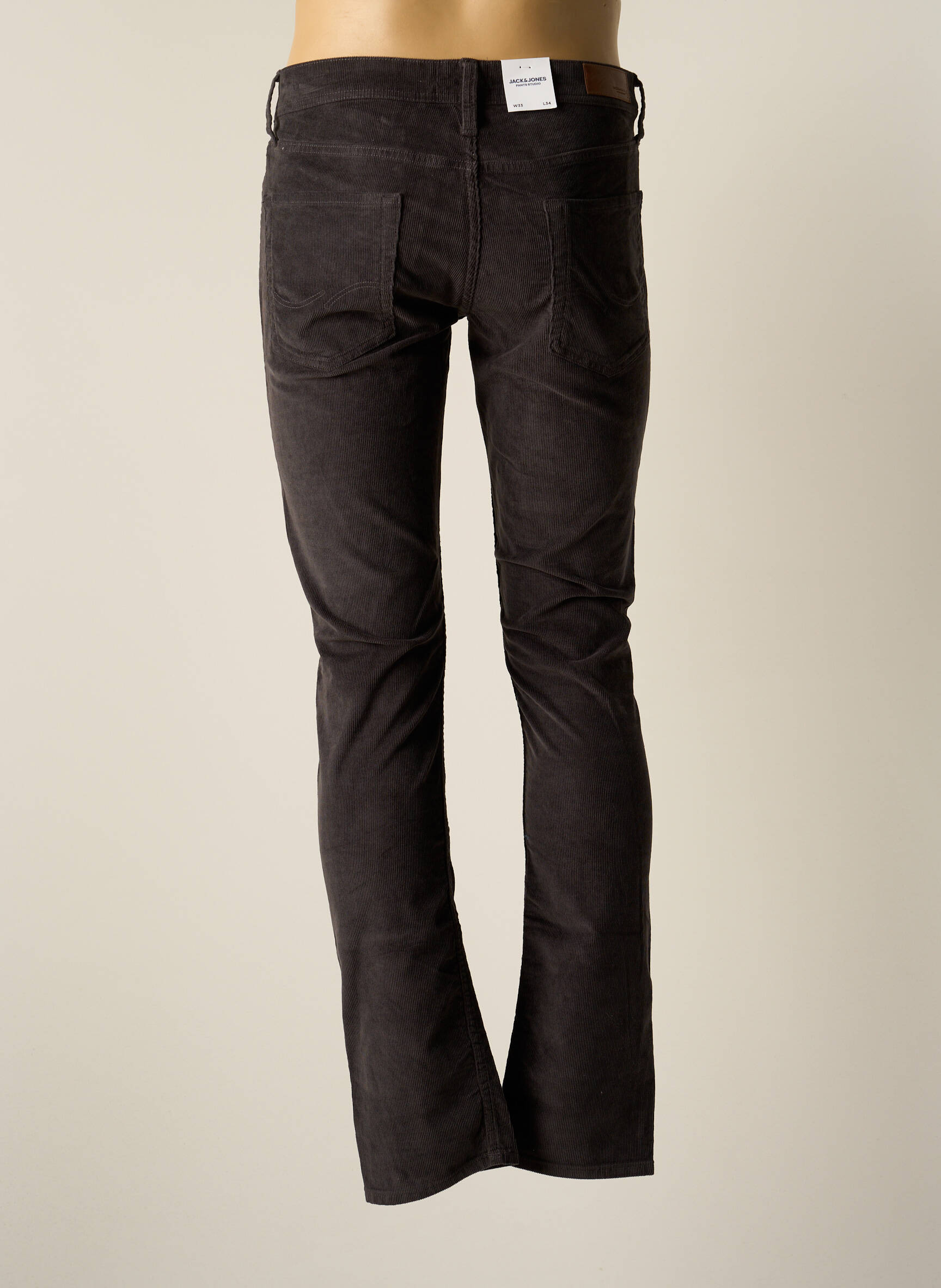 Lieknos kelnės aksomo audimas normala dydis pilka JACK & JONES vyras