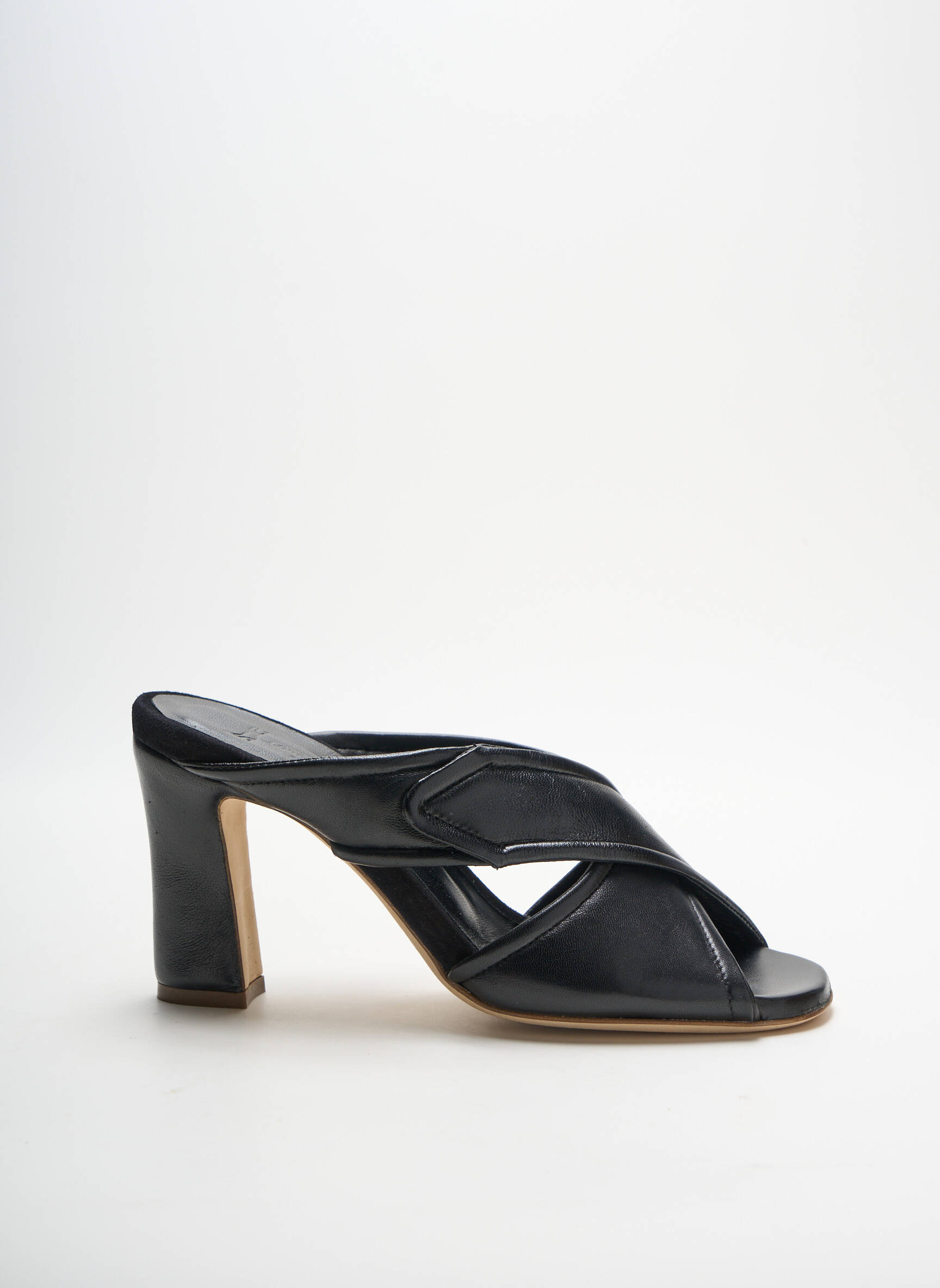 Mule/sabotai lygus audinys kulnas nuo 7 iki 9 cm juodas LORENZO MASIERO moteris