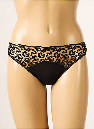 Tanga satino efektas juodas SIMONE PERELE moteris