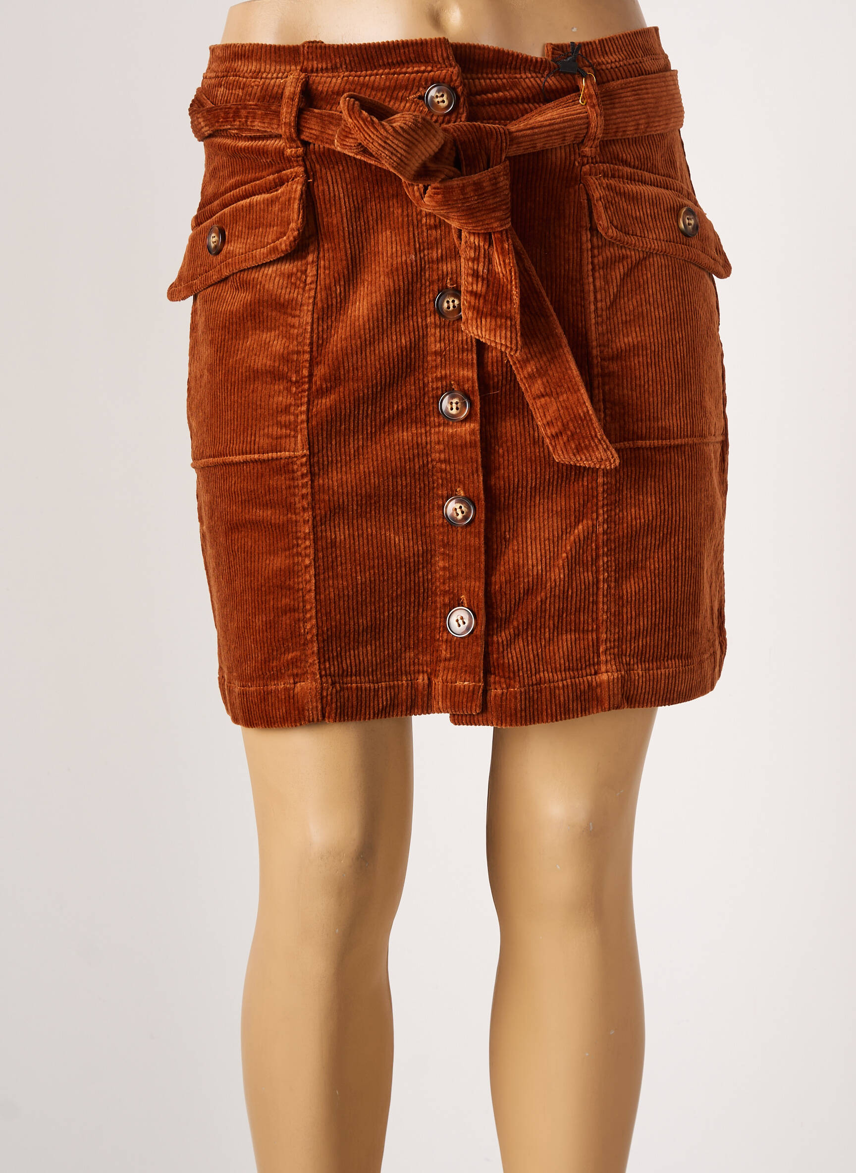 Trumpas sijonas kišenės rudas LA PETITE ETOILE moteris