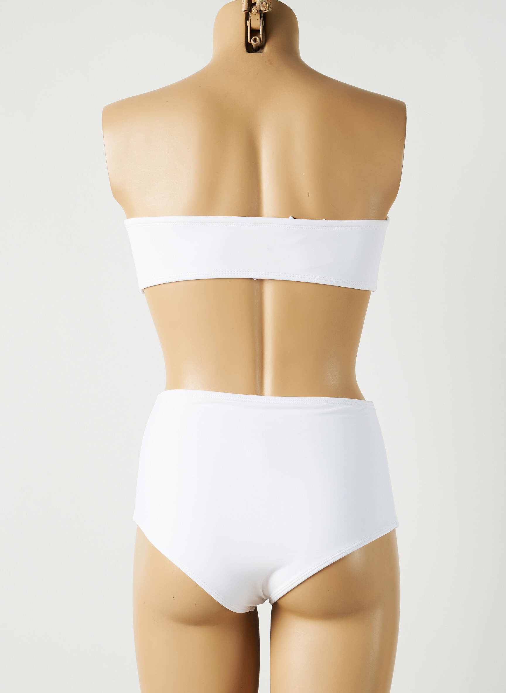Dvivietis maudymosi kostiumėlis tamprumas viršutinė juostelė baltas MON PETIT BIKINI moteris