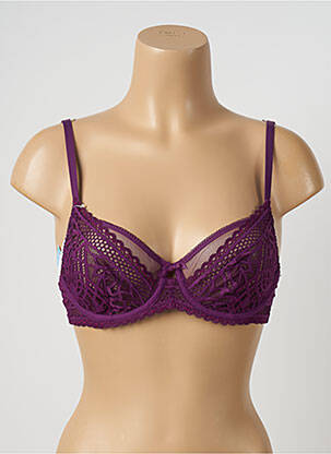 Liemenėlė satino efektas pilnas palaikantis liemenėlės viršus violetinis M&S COLLECTION moteris