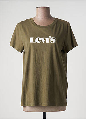 T-marškinys floqué serigrafija trumpas rankovės žalias LEVI'S moteris