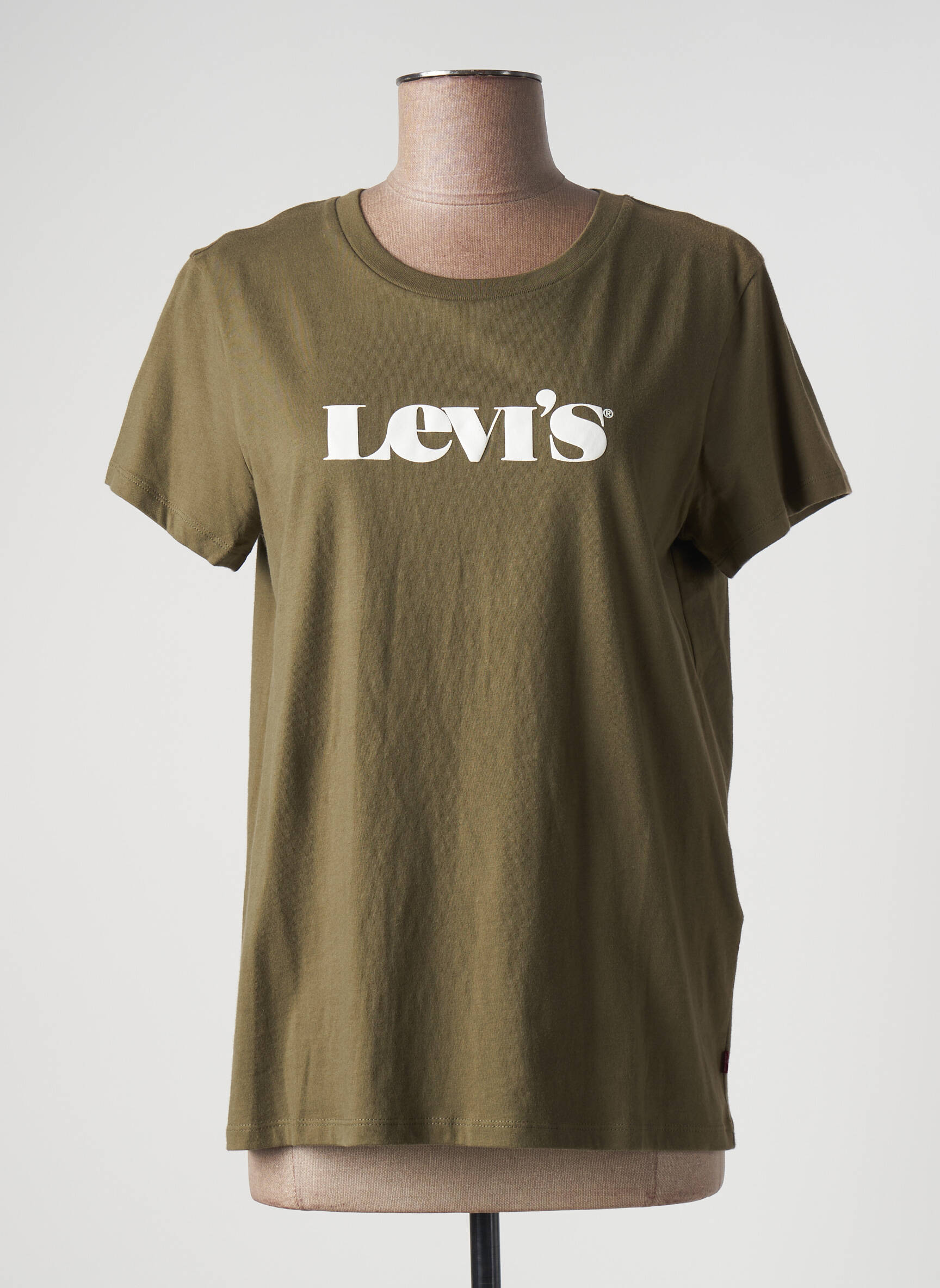 T-marškinys floqué serigrafija trumpas rankovės žalias LEVI'S moteris