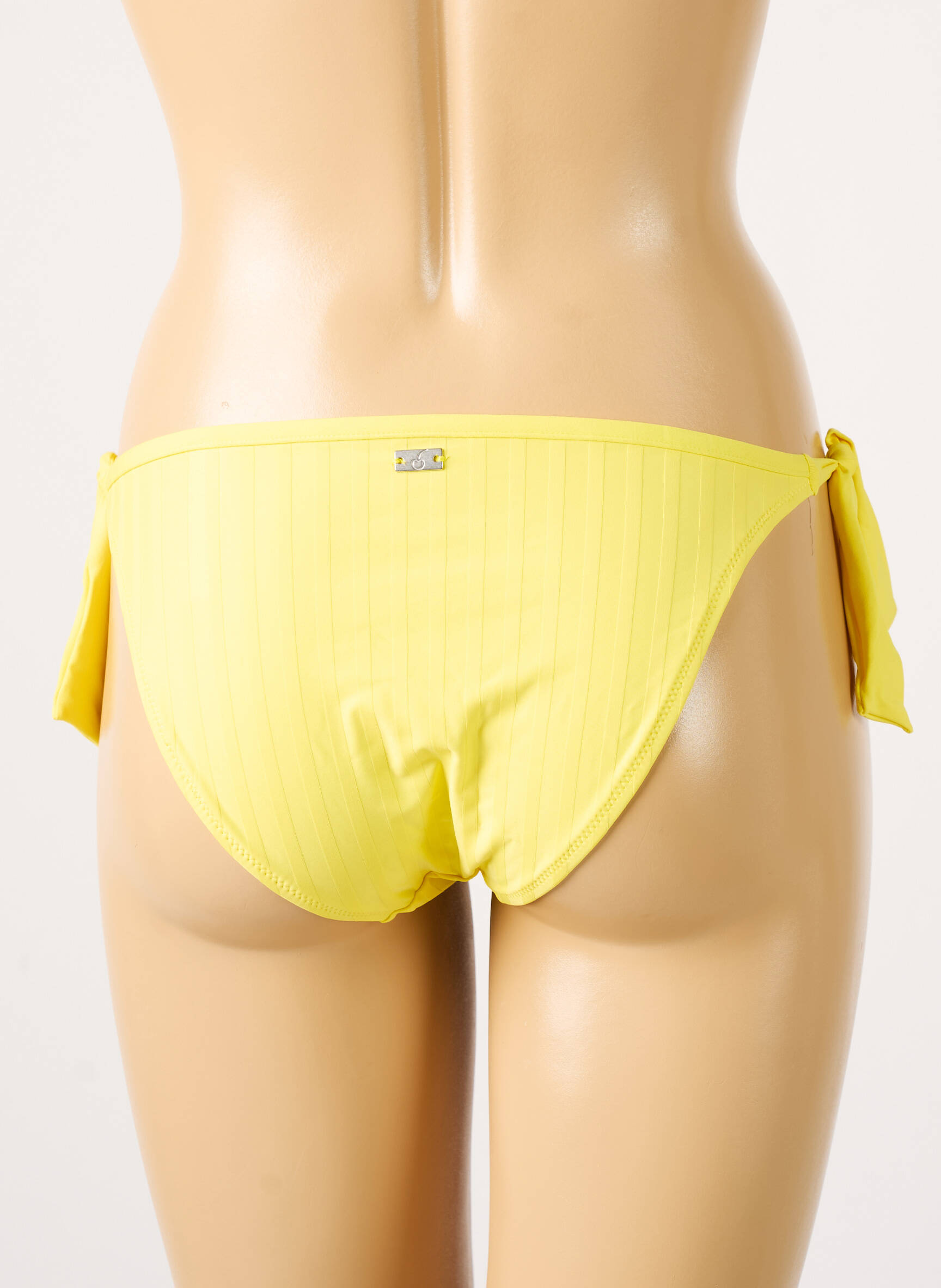 Maudymosi kelnaitės satino audinys bikini geltona CHERRY BEACH moteris