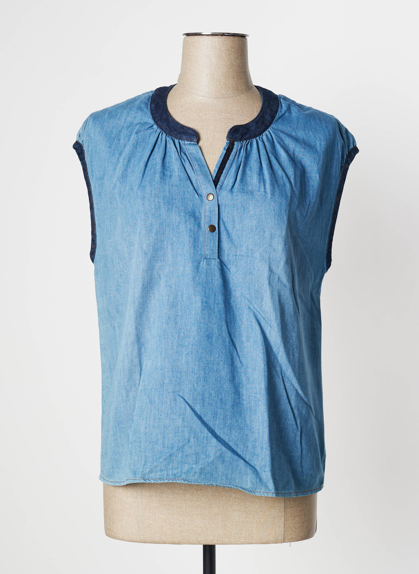 Bluzonai trumpas rankovės mėlyna ONE STEP moteris