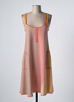 Pusilgių suknelė plonos dirželiai oranžinė TRICOT CHIC moteris