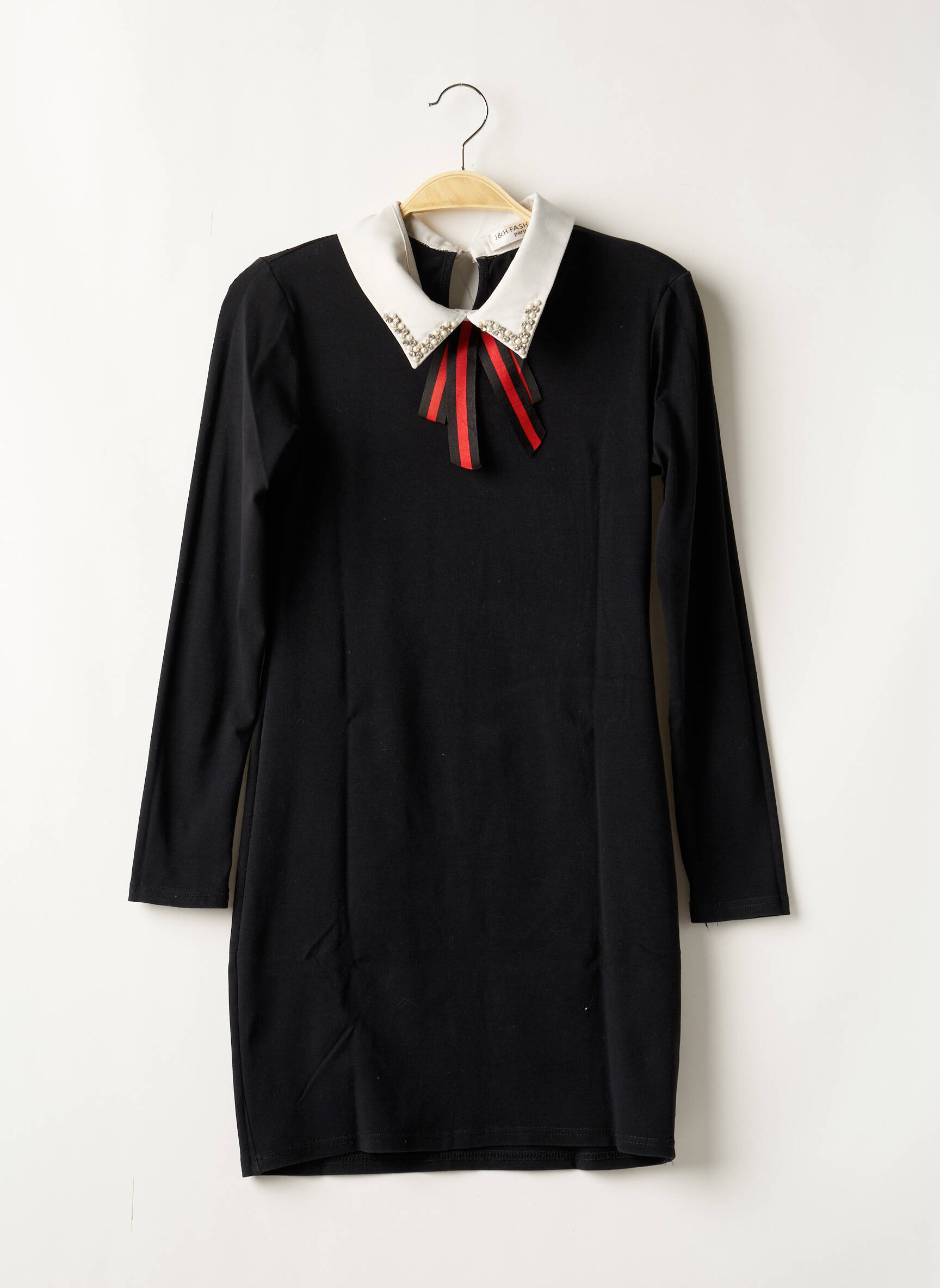 Pusilgių suknelė ilgos rankovės ilgos rankovės juodas J&H FASHION moteris