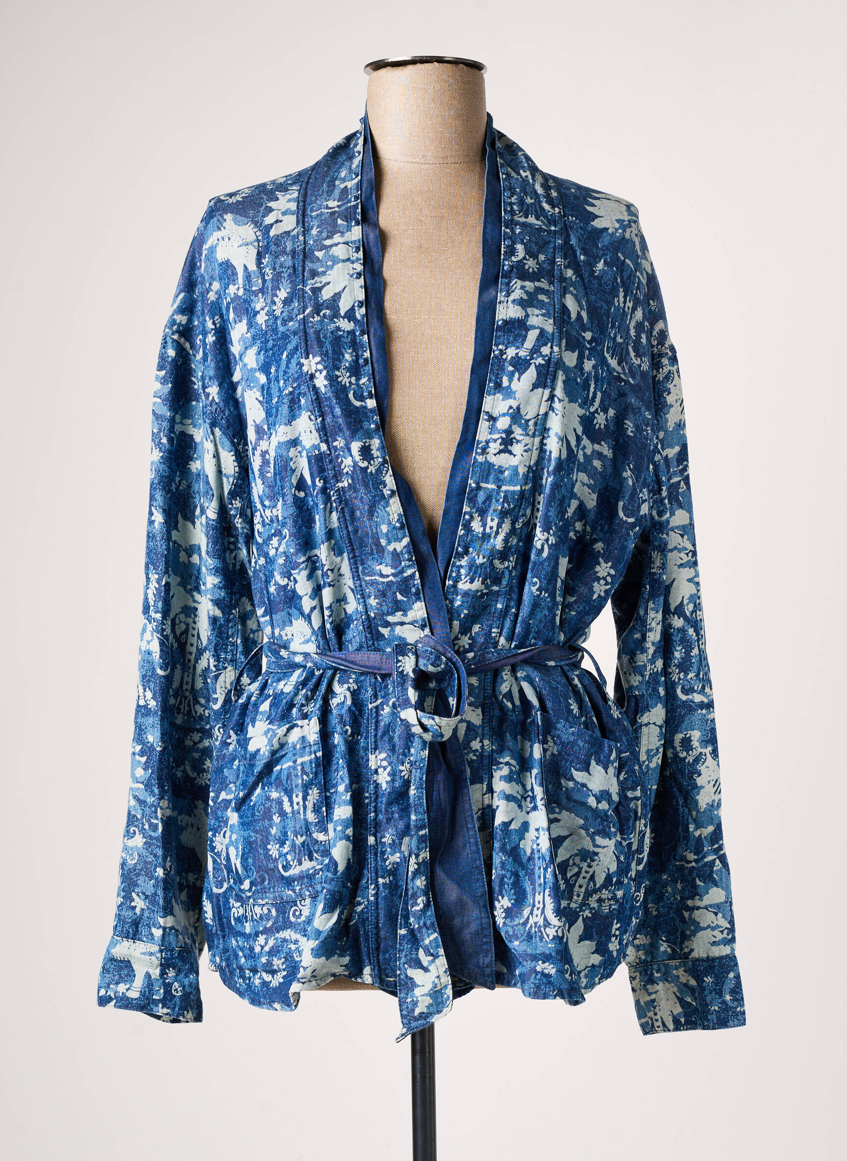 Kimono striukė fantazijos raštas mėlyna MASON'S moteris