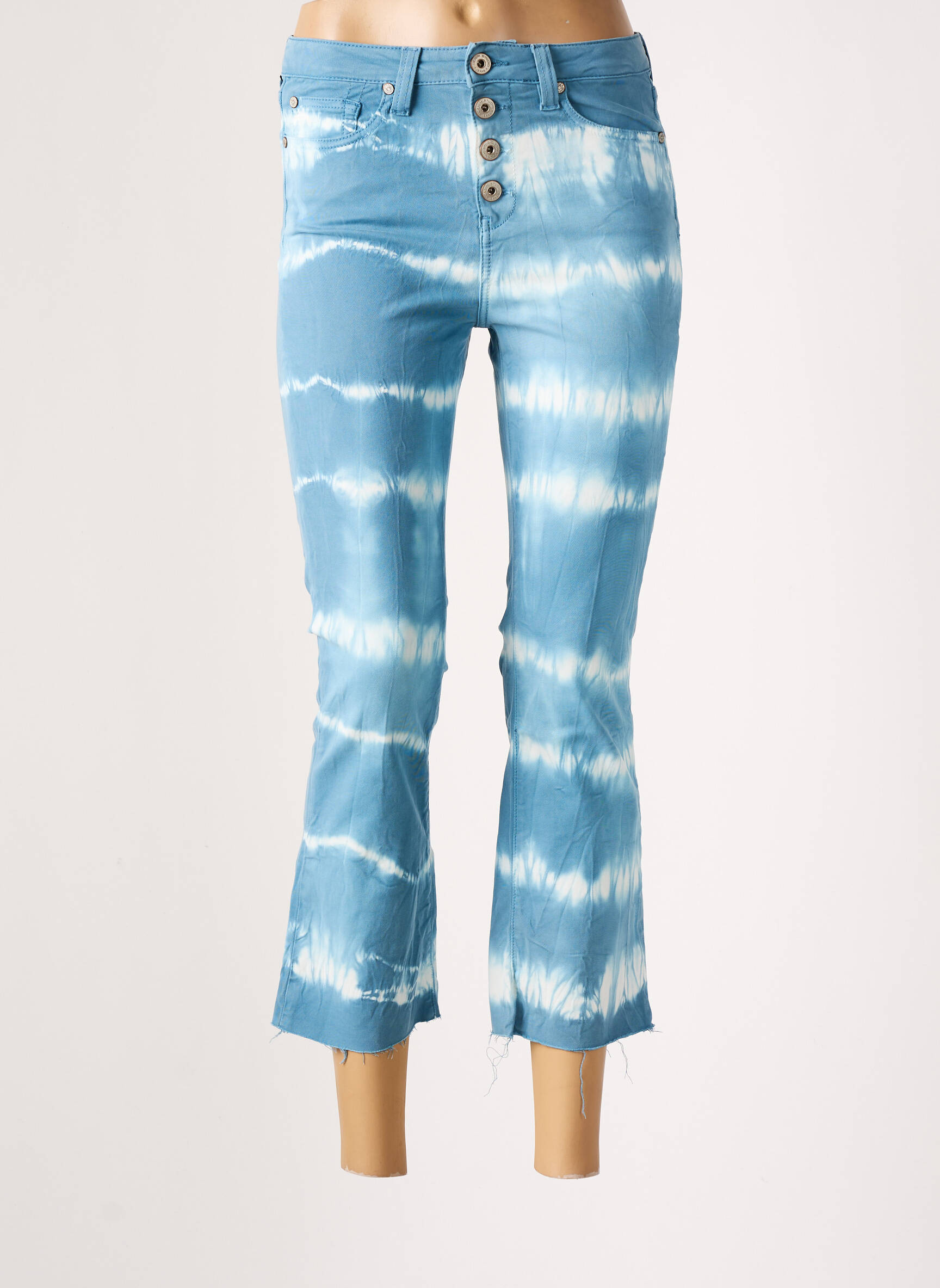 Pusilgių kelnių tamprumas normala dydis mėlyna DENIM STUDIO moteris