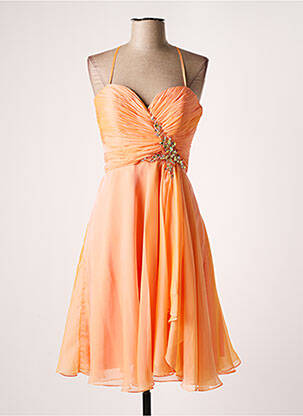 Pusilgių suknelė sklandi forma be rankų oranžinė FASHION NEW YORK moteris