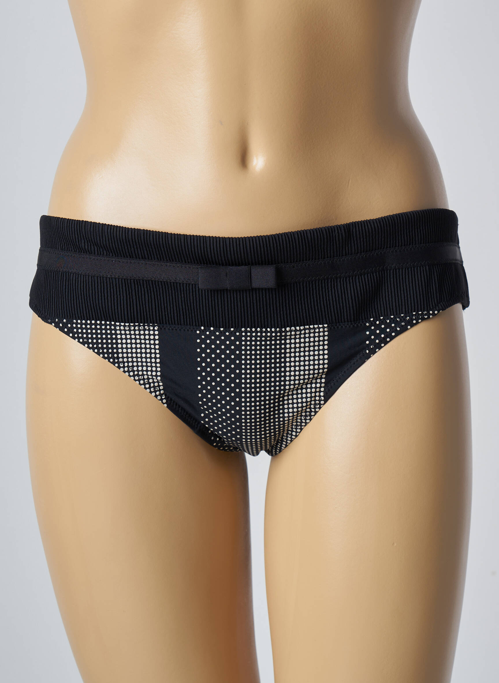 Tanga satino efektas juodas MARIE JO moteris
