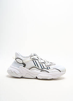 Bėgimo bateliai audinio audimas (tinklinis audimas) apvalus mygtukas baltas ADIDAS unisexas