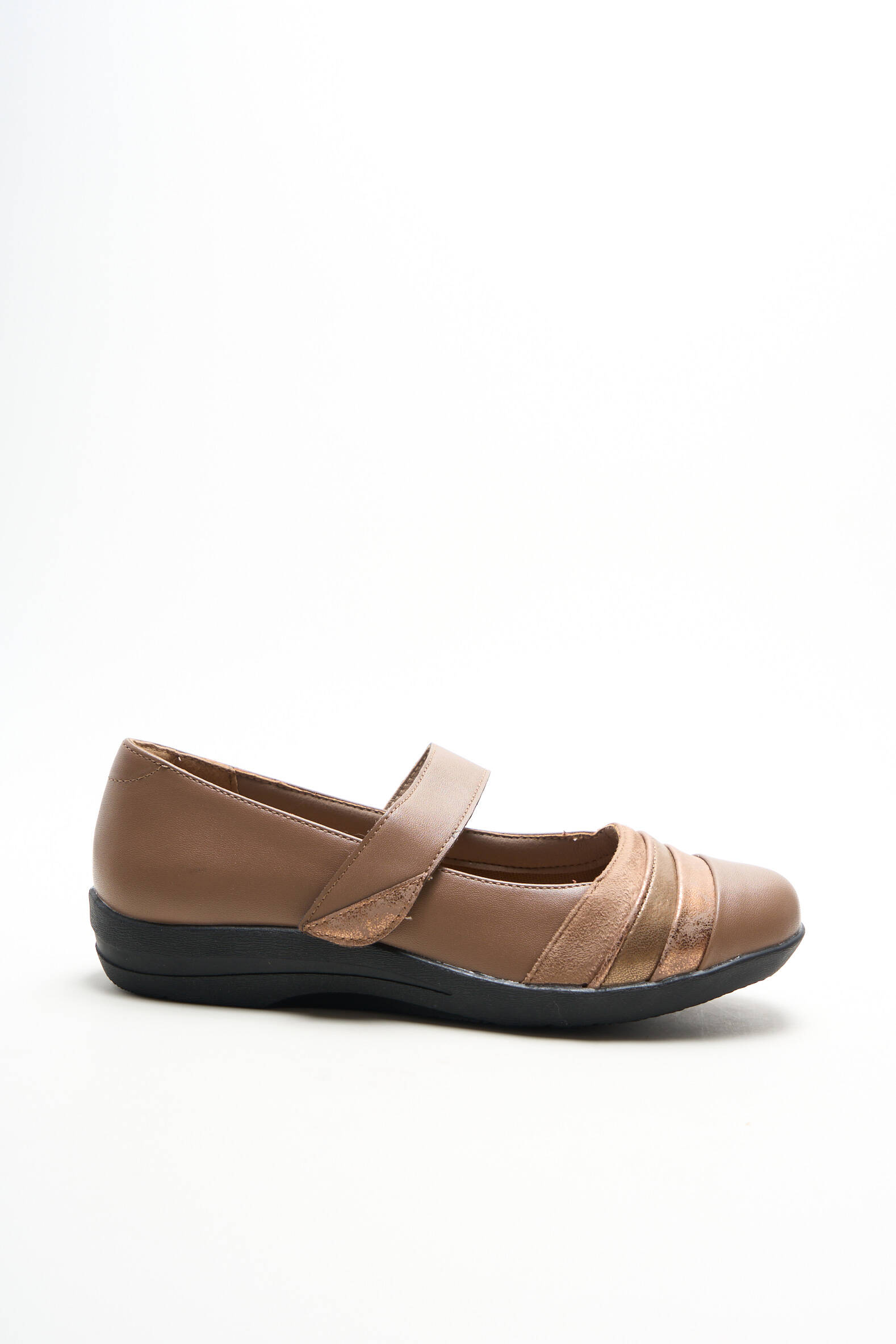 Balerinos velcro užsegimas plokščias kulnas iki 3 cm rudas DAMART moteris