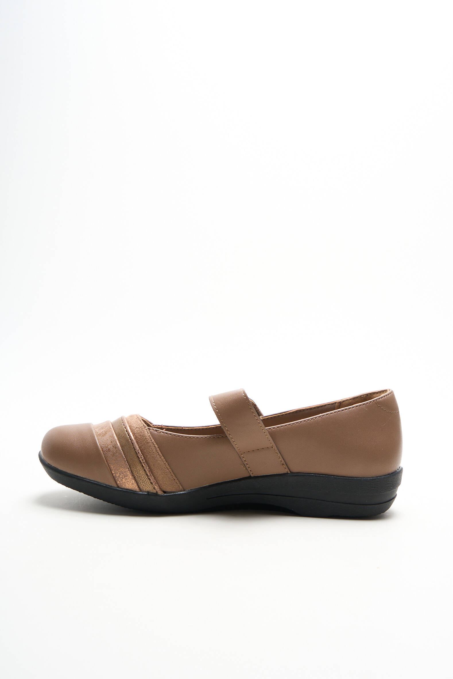 Balerinos velcro užsegimas plokščias kulnas iki 3 cm rudas DAMART moteris