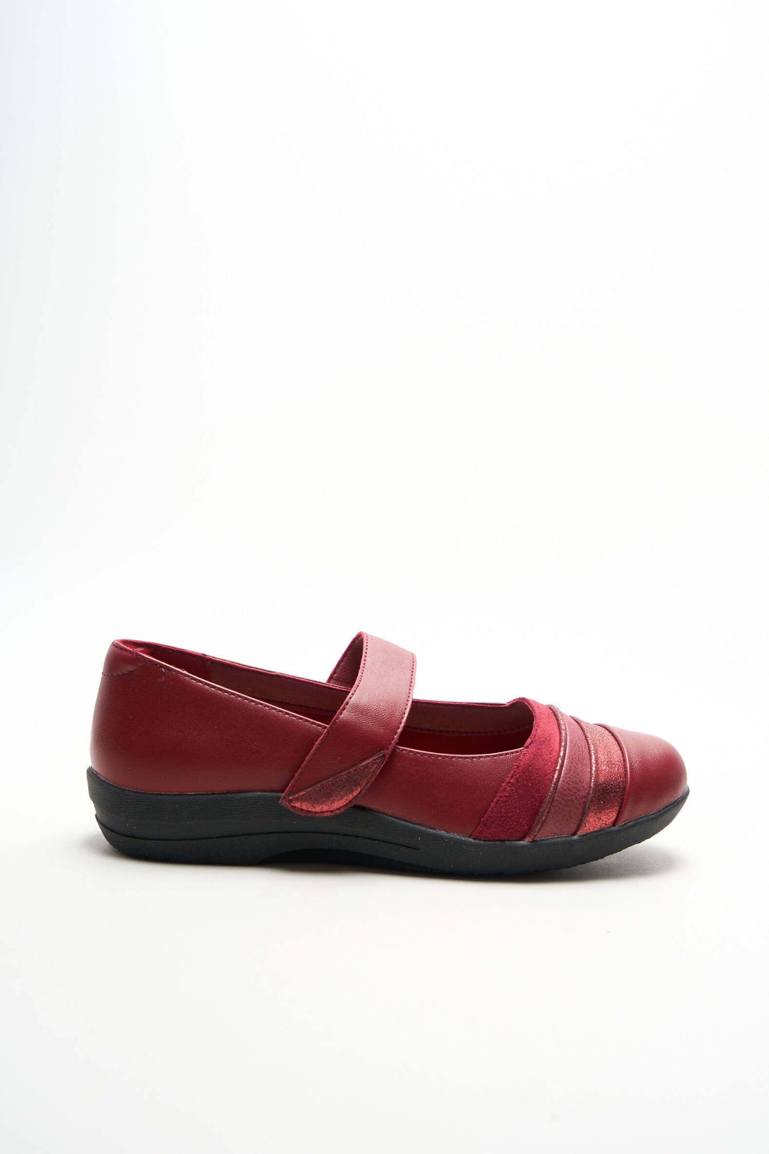 Balerinos velcro užsegimas plokščias kulnas iki 3 cm raudona DAMART moteris